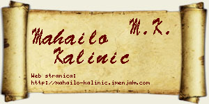 Mahailo Kalinić vizit kartica